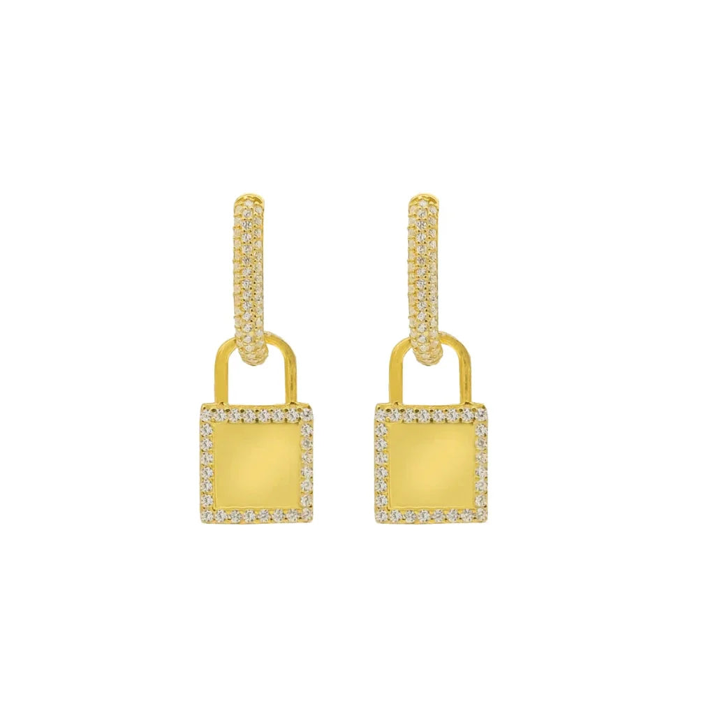 Lock Stones Earring (6994369249325)