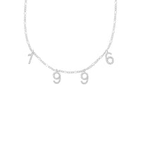 Chocker Datumkette mit Zirkonia Stein (7017451290669)