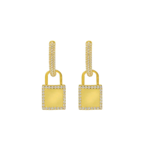 Lock Stones Earring (6994369249325)